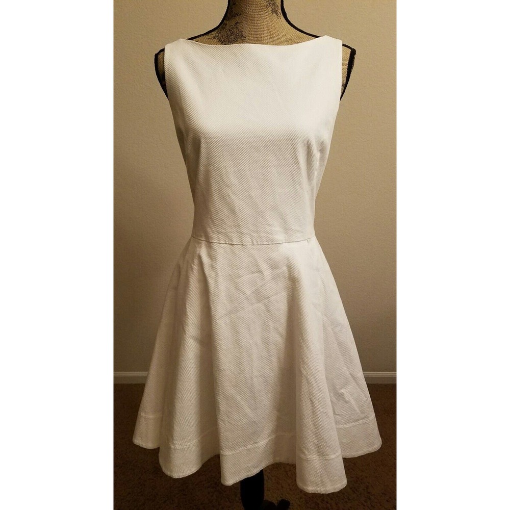 Polo Ralph Lauren Womens A Line Textured Sheath Fit & Flare Dress White Size 12